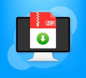 zip file icon for web background design email vector image