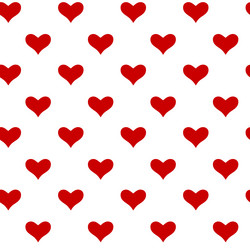 Cute repeating pattern with little red hearts half vector