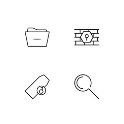 cyber security linear icons set simple outline vector image