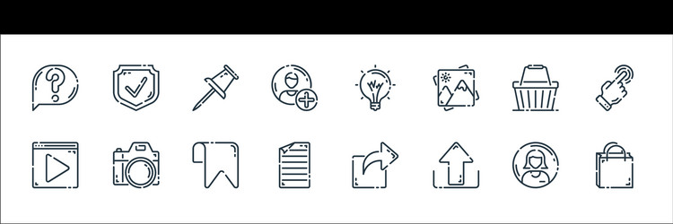 user interface line icons linear set quality vector image