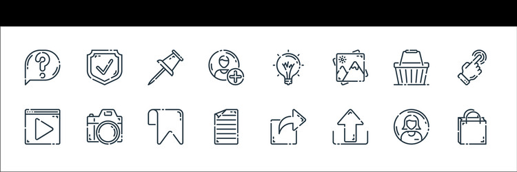 User interface line icons linear set quality vector