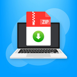zip file icon for web background design email vector image