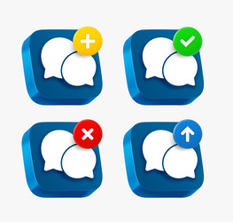 dialog icon set with different pictograms 3d vector image