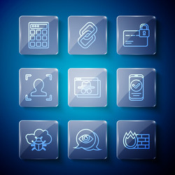 set line system bug on a cloud eye scan firewall vector image
