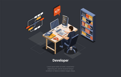software development coding process programmer vector image