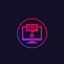 speech recognition in computer icon vector image