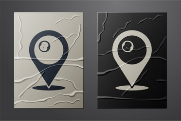 white map pointer with billiard pool snooker ball vector image