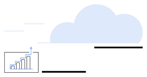 Growth concept with rising bar graph cloud Vector Image