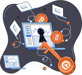 cryptocurrency exchange platform and blockchain vector image
