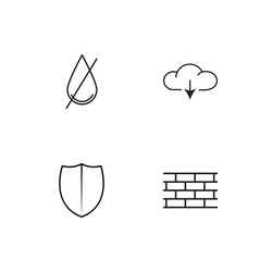 cyber security linear icons set simple outline vector image