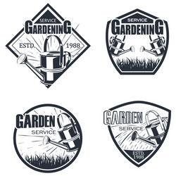 Monochrome Garden Service Badges Vector Image