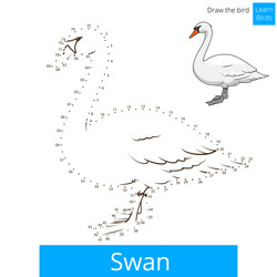 swan bird learn to draw vector image