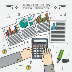 accounting icon thin line for web and mobile moder vector image