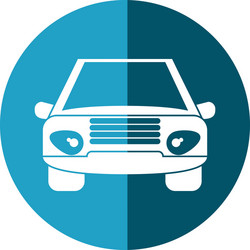 Car vehicle transport front view blue circle vector