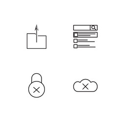 cyber security linear icons set simple outline vector image