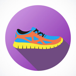 Shoes flat icon with bright colorful running vector