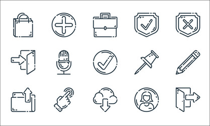 user interface line icons linear set quality vector image