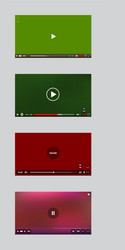 video player window with menu and buttons panel vector