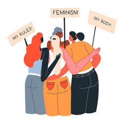 Feminism and feminist movement freedom rights vector