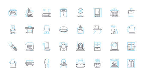 graphic architecture linear icons set design vector image