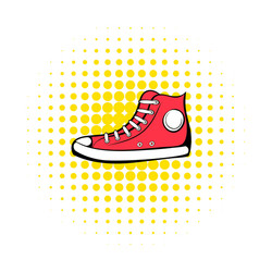 Red sneaker icon cartoon Royalty Free Vector Image