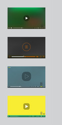 Video player window with menu and buttons panel vector