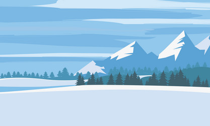 Winter Cartoon Landscape Vector Image