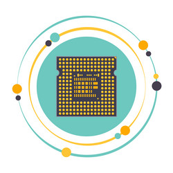 cpu central processing unit microchip technology vector image