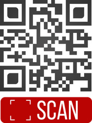 qr code button application with scan me sign icon vector image