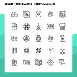 set design thinking and 3d printing modeling vector image