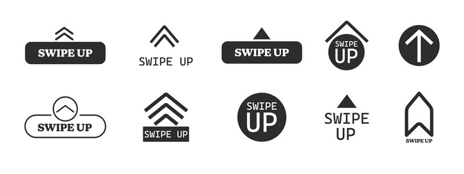 swipe up slide arrow button scroll ui icon vector image