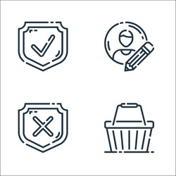 user interface line icons linear set quality vector image