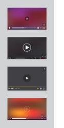 video player window with menu and buttons panel vector