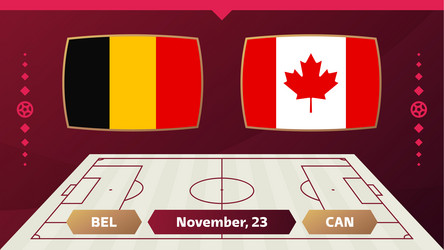 Belgium vs canada football 2022 group f world vector