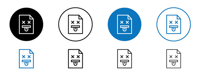 broken image line icon set vector image