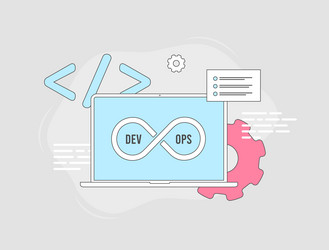 devops web concept collaboration in software vector image