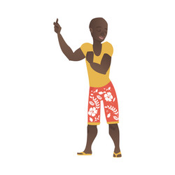 African man tribe member naked in loincloth Vector Image
