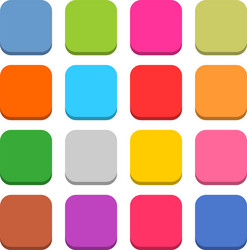 flat blank web icon color rounded square button vector