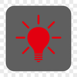 light bulb rounded square button vector image