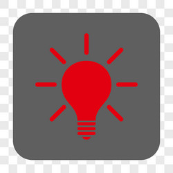 Light bulb rounded square button vector