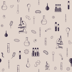 seamless pattern with outlines microscope vector