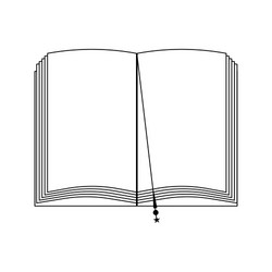 Icon book with bookmark on white background vector