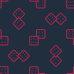 red line game dice icon isolated seamless pattern vector image