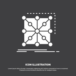 Data framework app cluster complex icon glyph vector