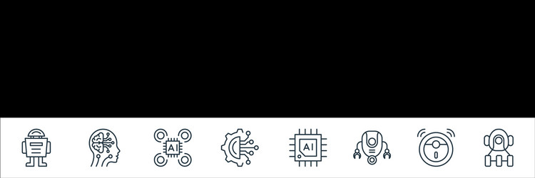 robotics line icons linear set quality vector image