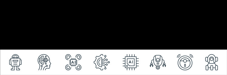 Robotics line icons linear set quality vector