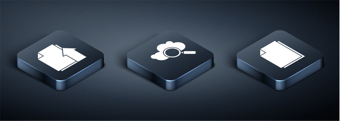 set isometric upload file document vector image
