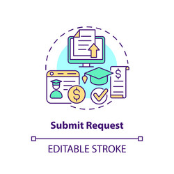 submit request concept icon vector