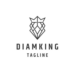Diamond king logo Royalty Free Vector Image - VectorStock