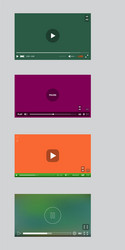 video player window with menu and buttons panel vector